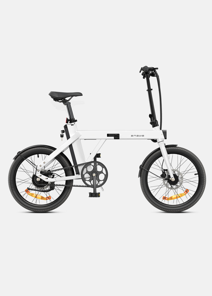 a white engwe p20 city e bike