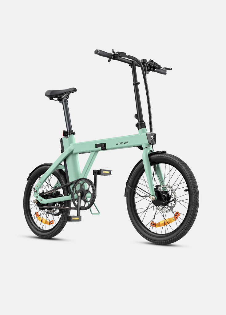 a green engwe p20 urban e bike