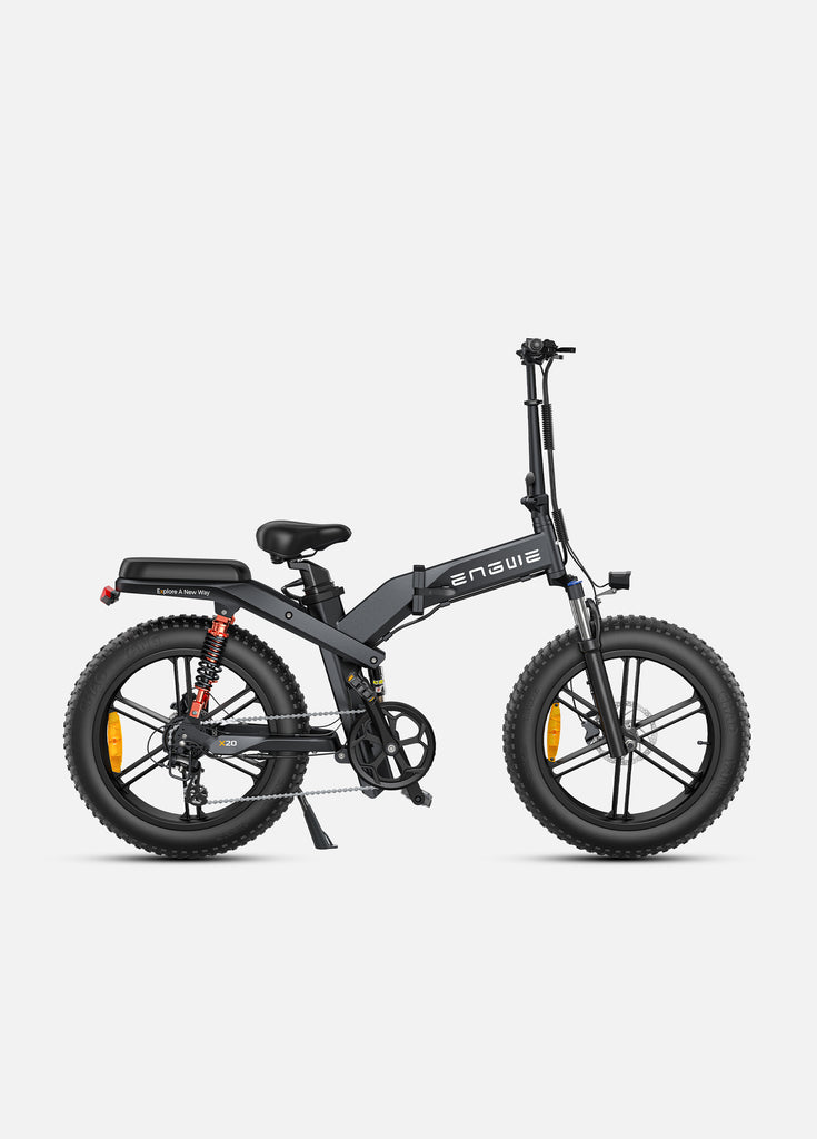 a black engwe x20 folding e-bike