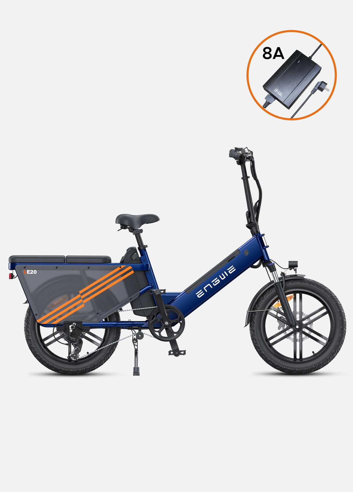 e cargo bicycle ENGWE LE20 with optional 8A fast charger 