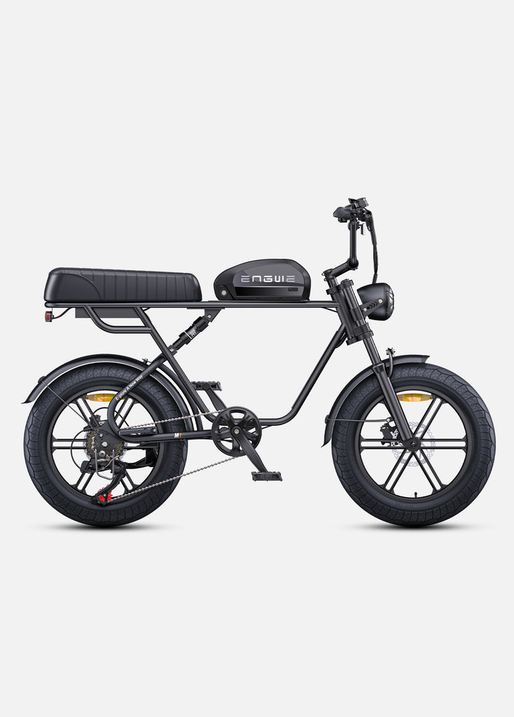 a black engwe m1 fat tyre electric bike