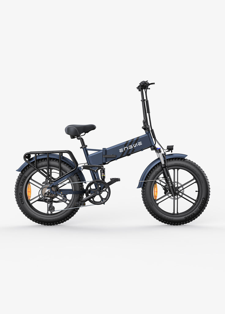 a midnight blue engwe engine pro 2.0 folding electric bike