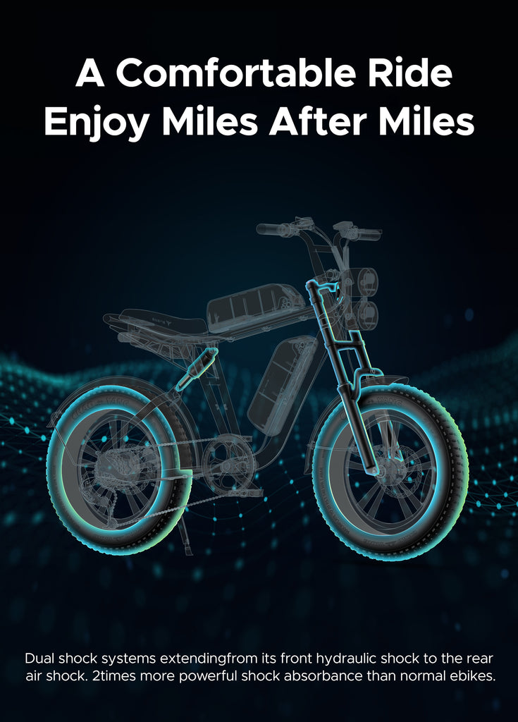 dual shock systems of engwe m20 e-bike