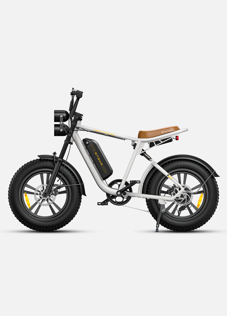 a white engwe m20 e-bike